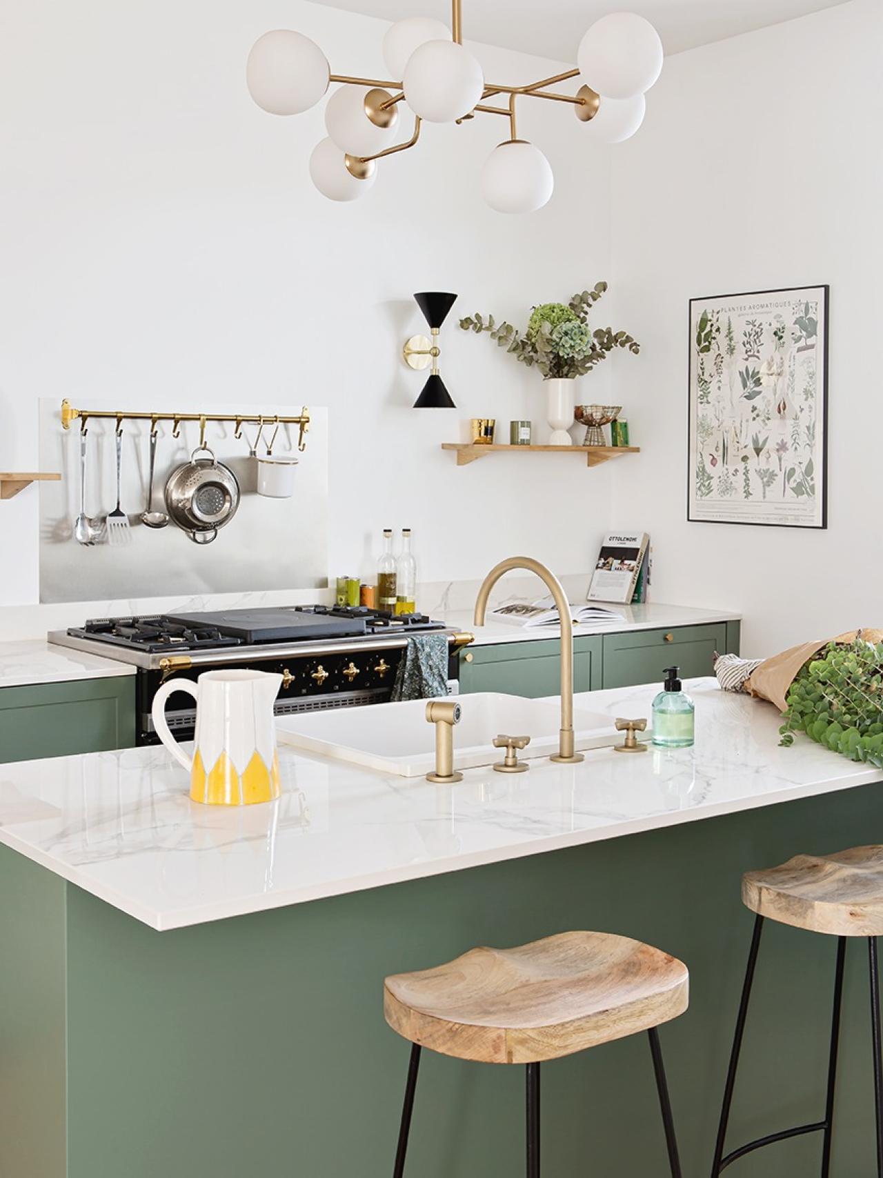 Cuisine shaker vert de gris