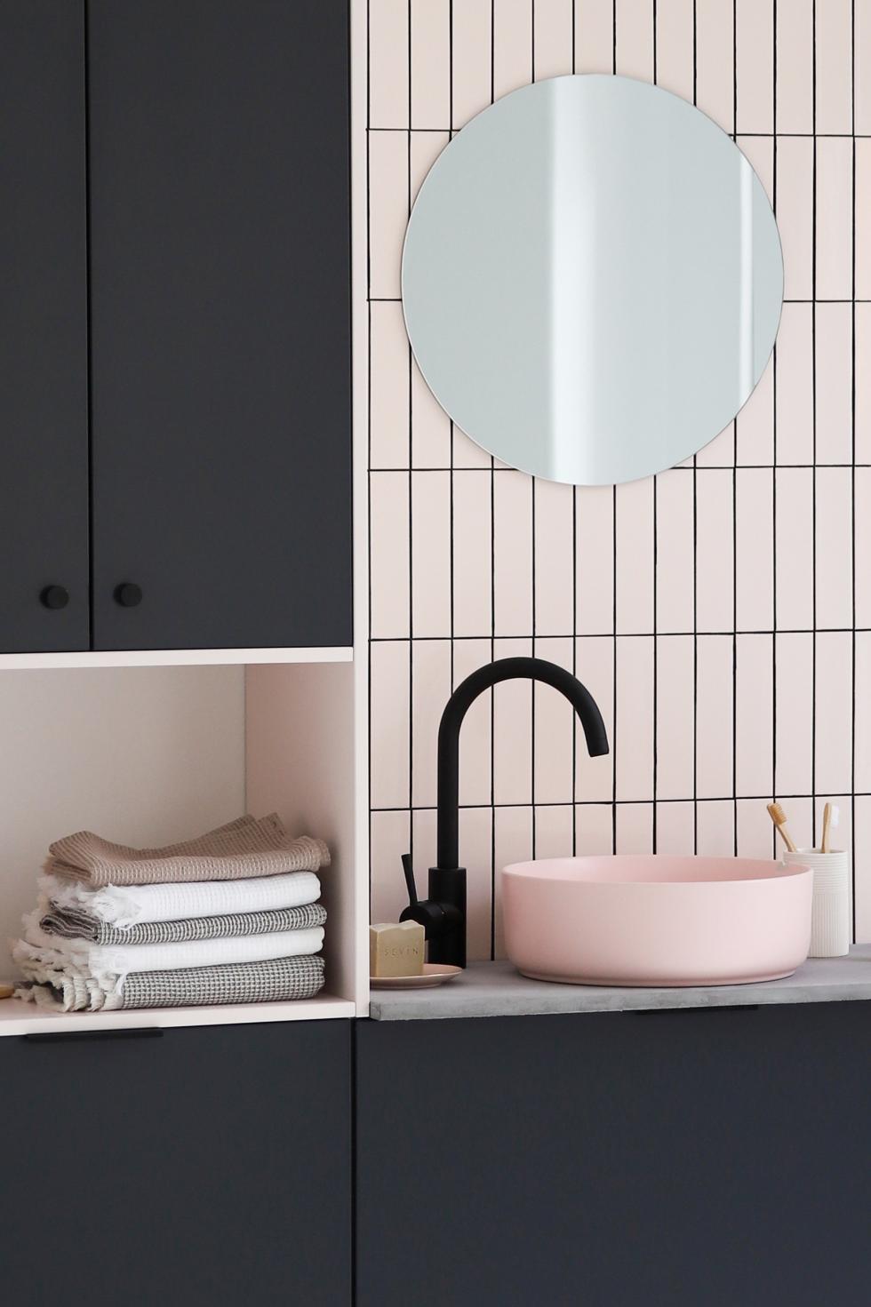 meuble vasque bicolore