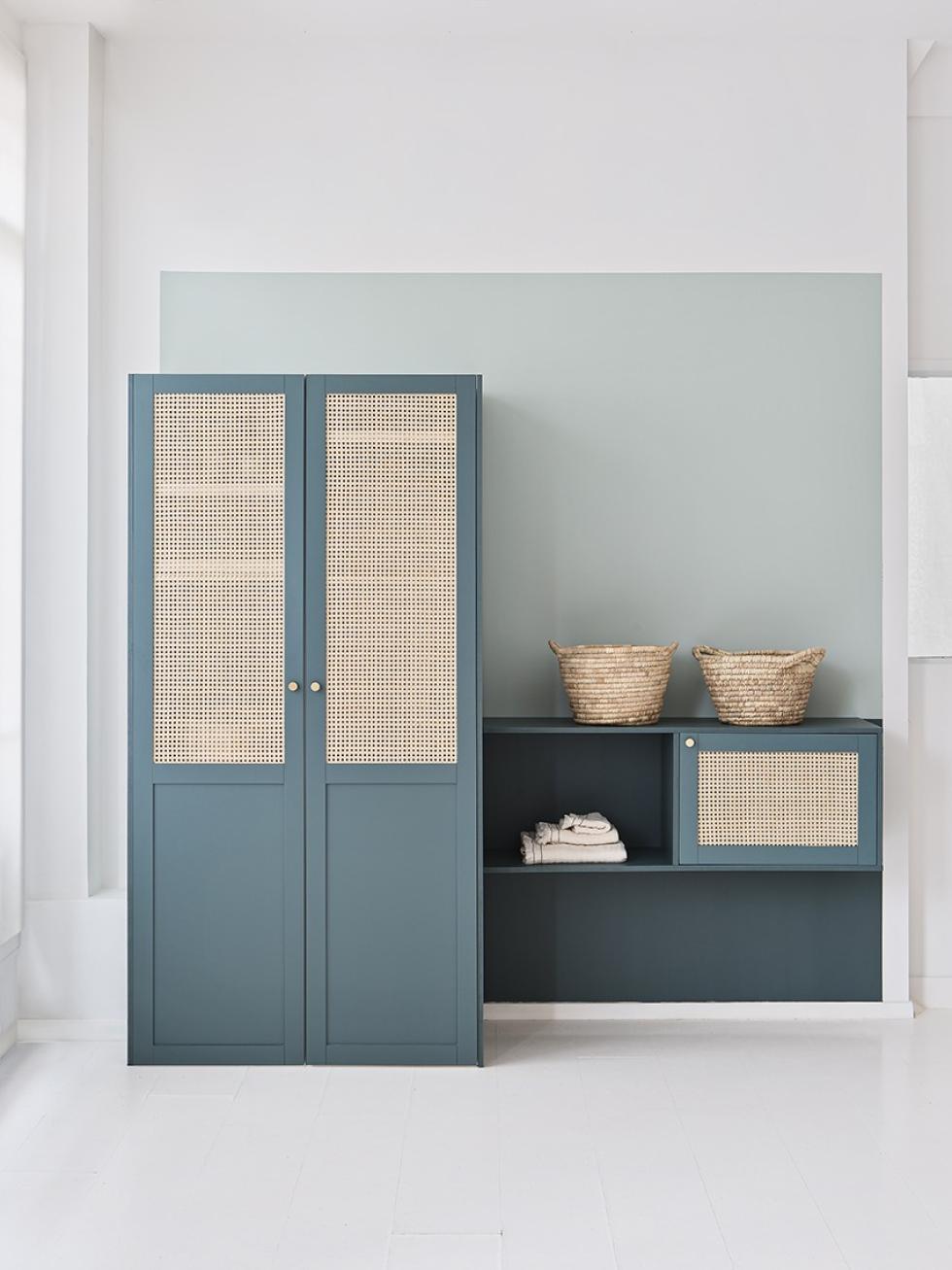 cane linen cupboard