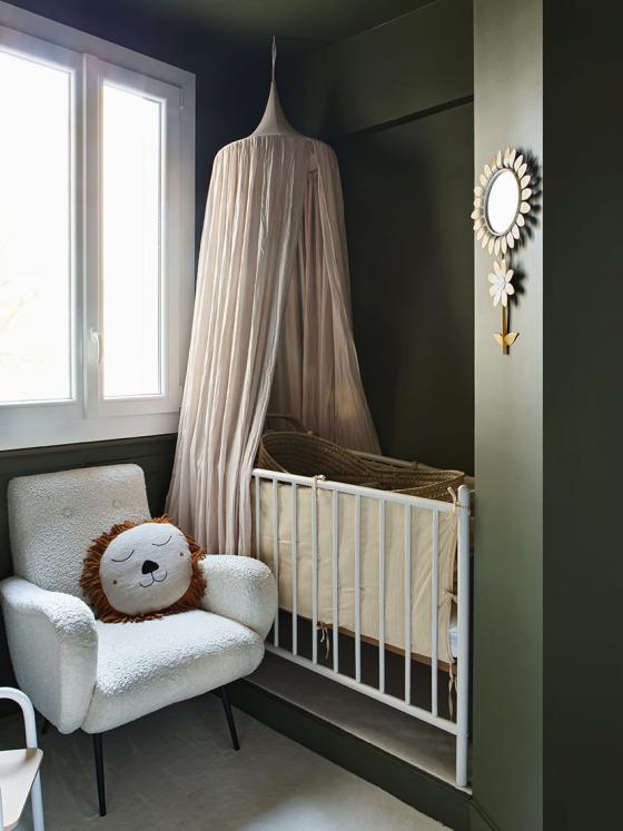 Bedroom painted green