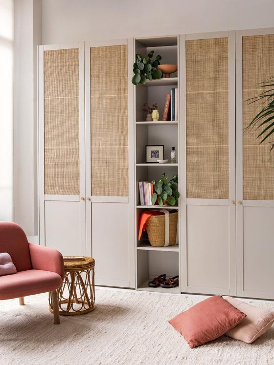 Raphia Kleiderschrank in Lin