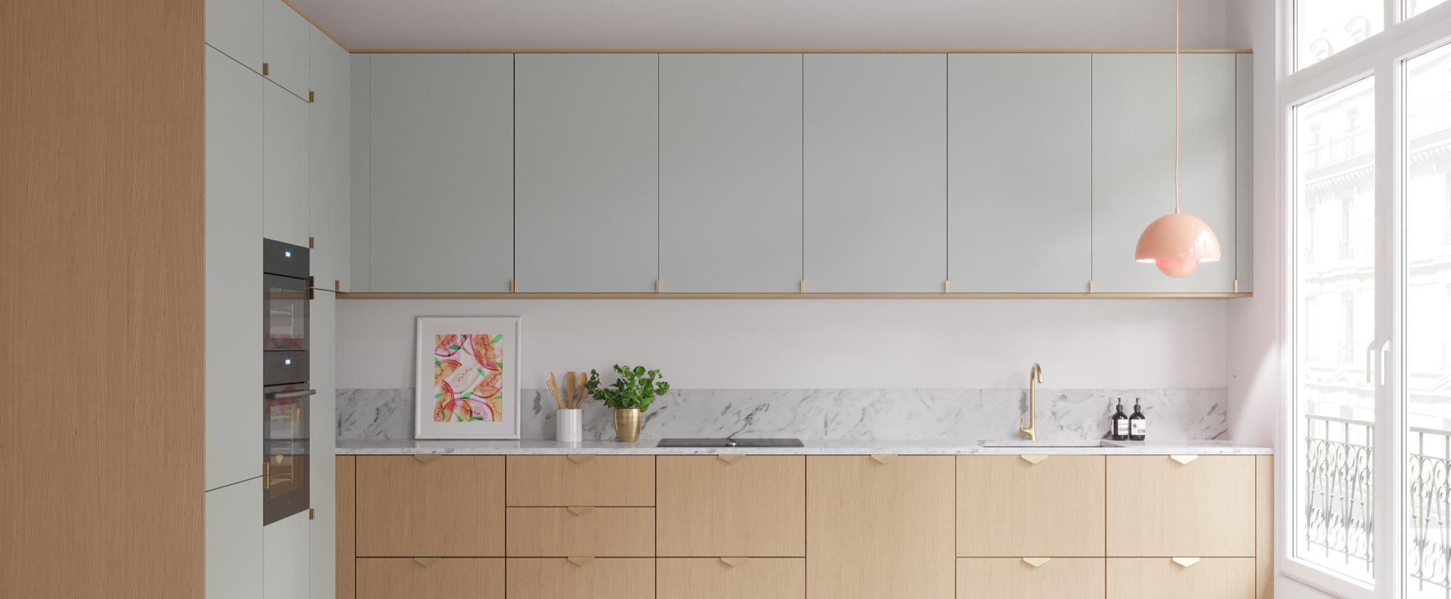 Two-tone kitchen black & green