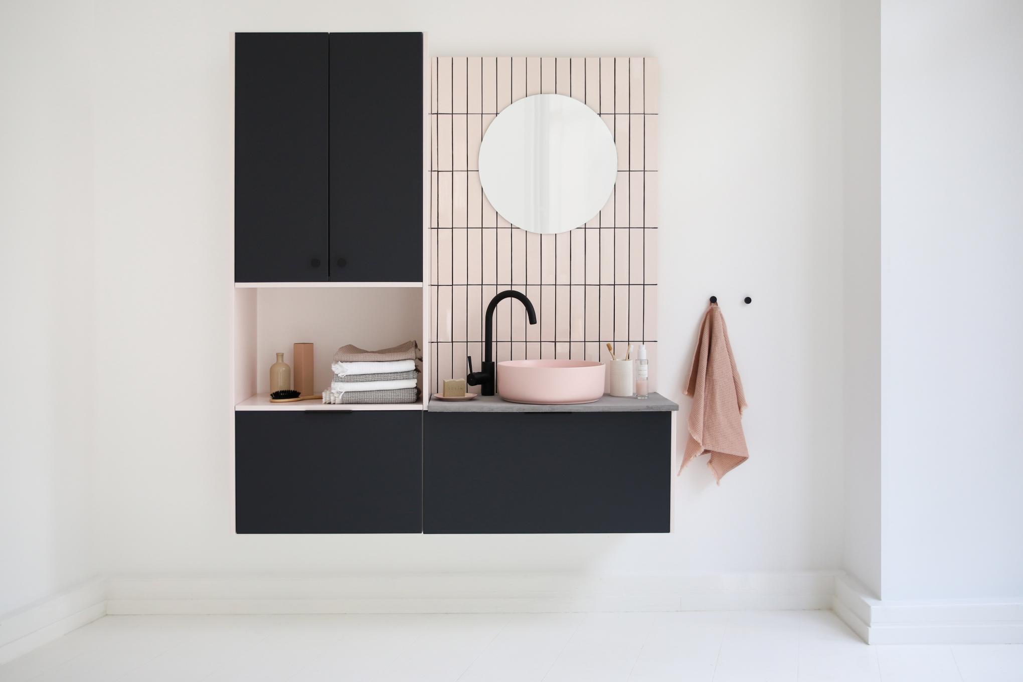 meuble vasque bicolore