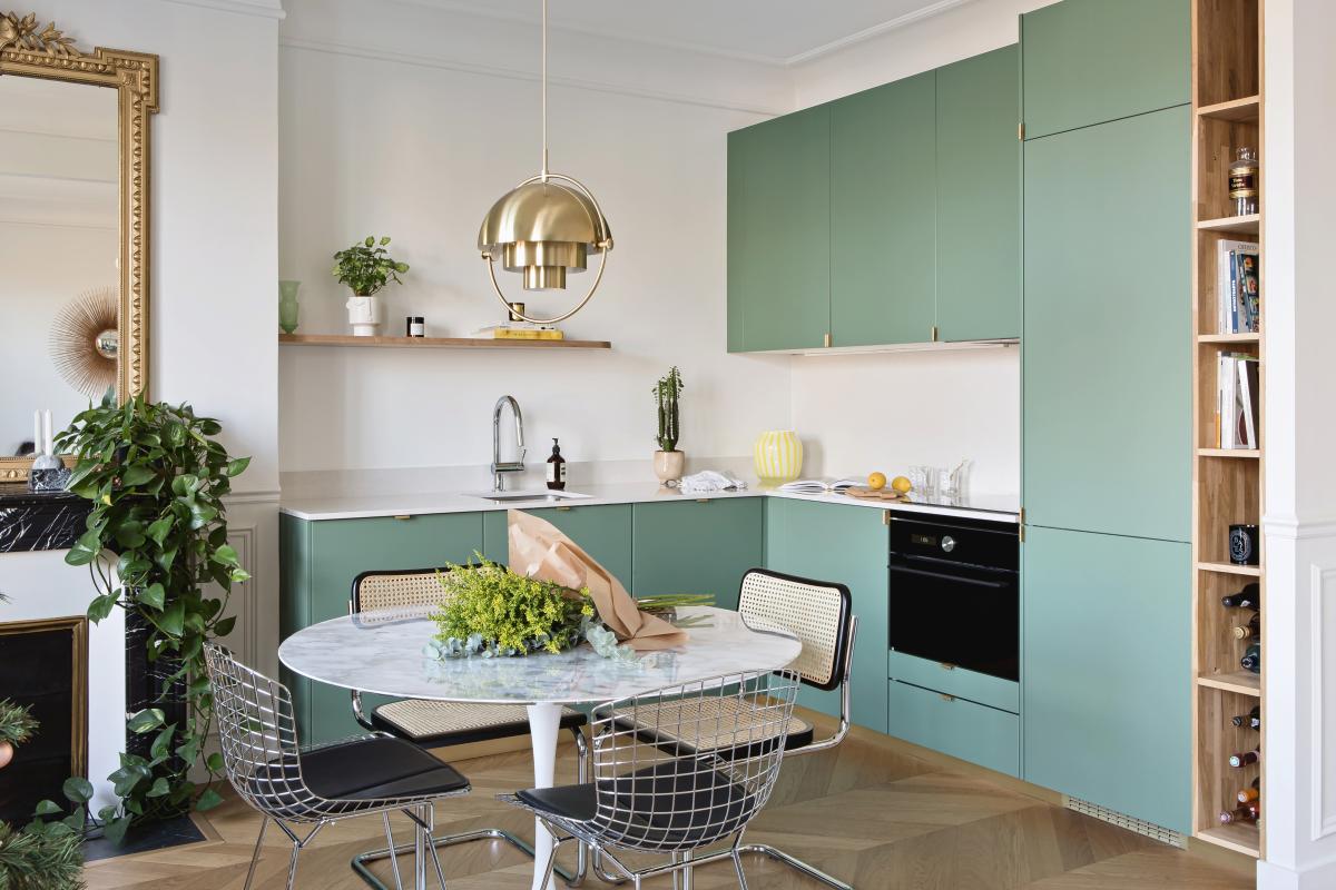 Küche in Grün 03 - Vert de gris