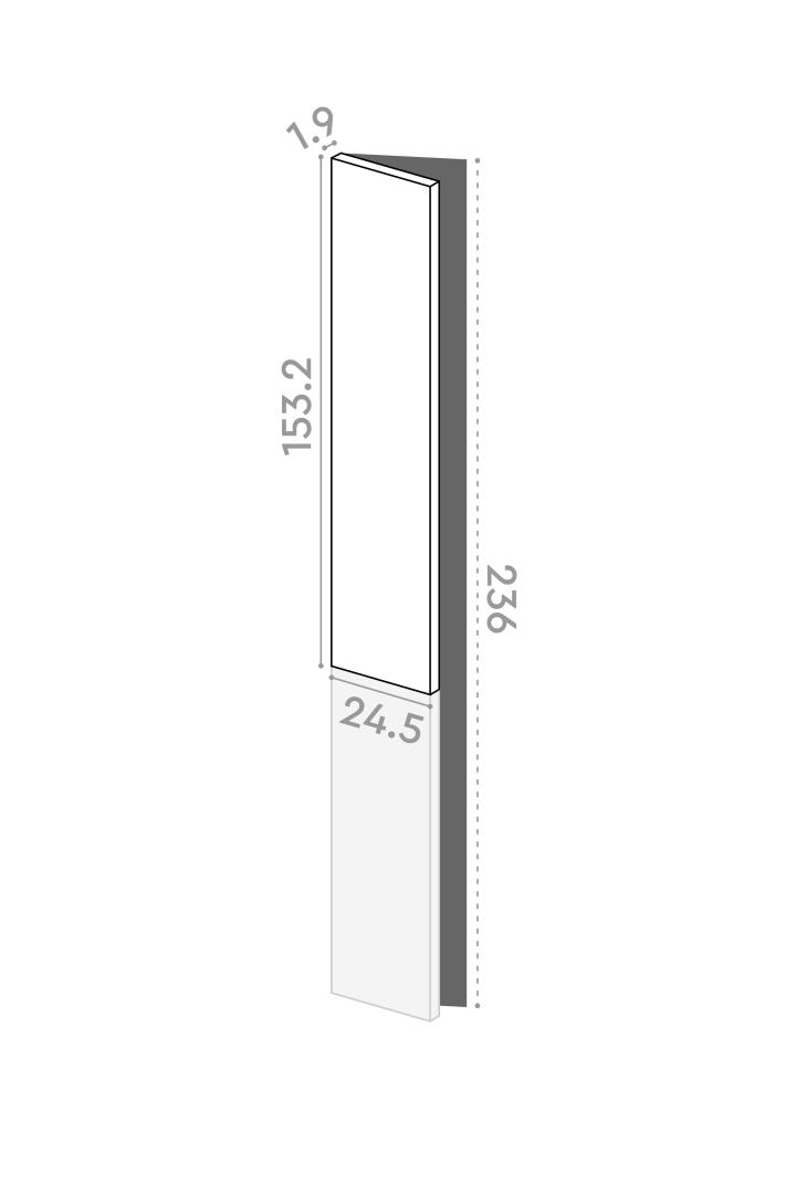 Door 25x153cm - left-hand hinges