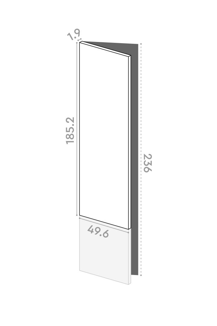 Porte 50x185cm - charnières à gauche