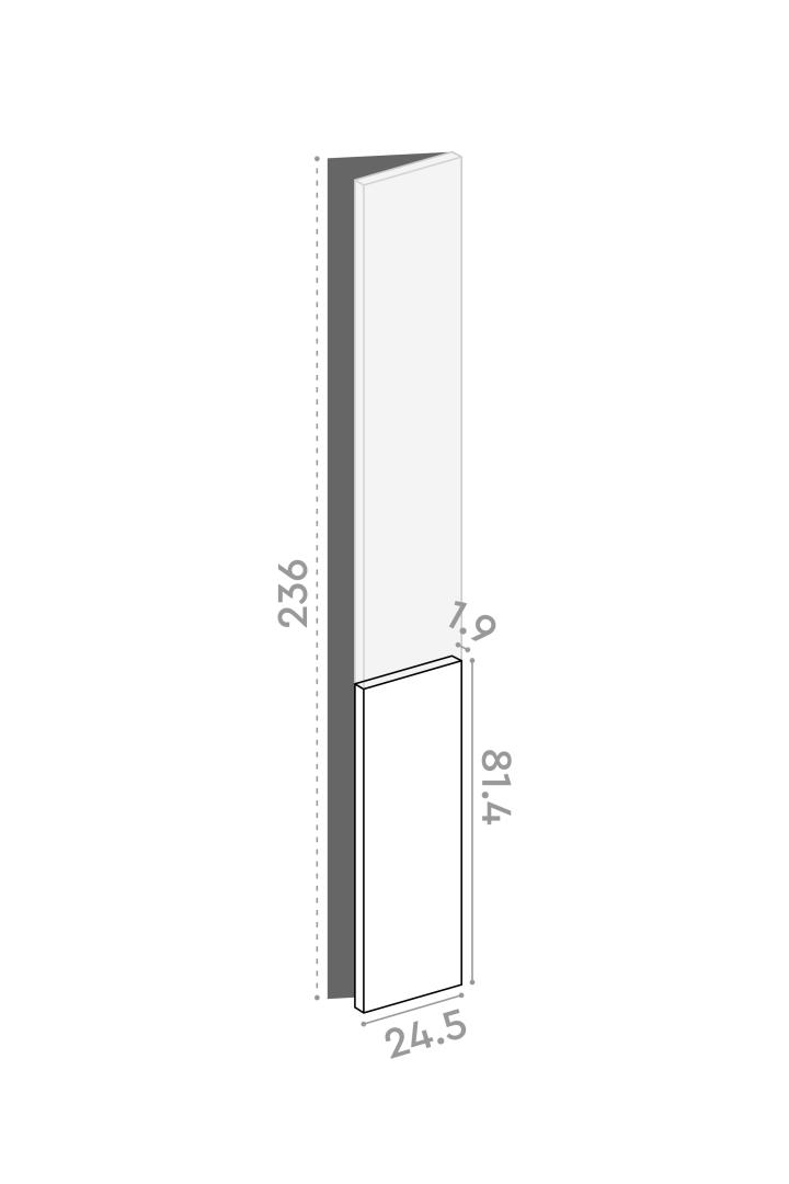 Door 25x81cm - right-hand hinges