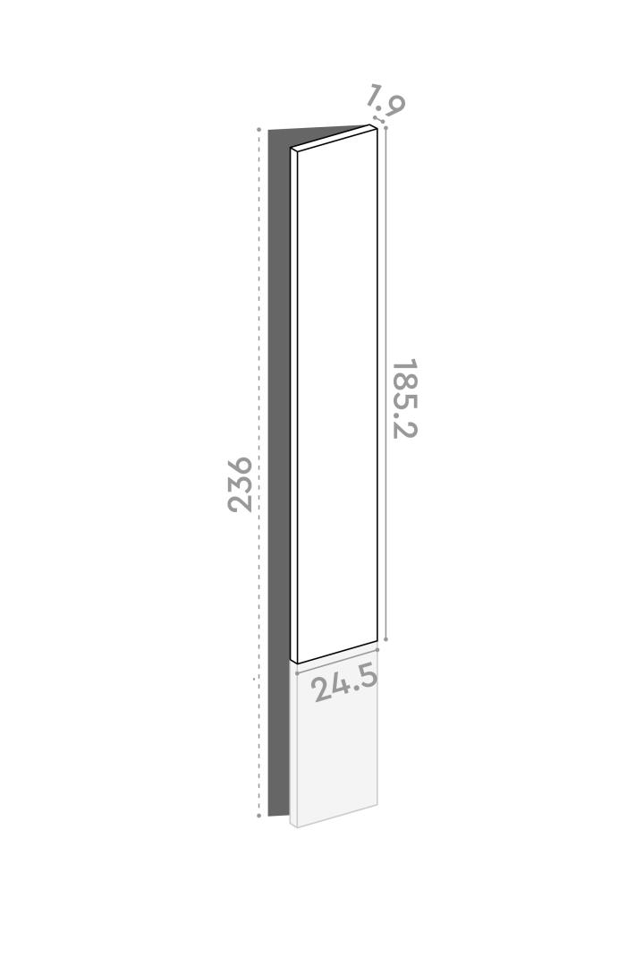 Door 25x185cm - right-hand hinges