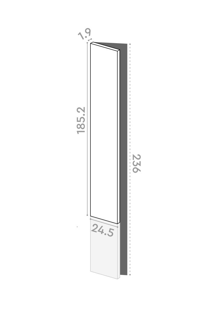 Door 25x185cm - left-hand hinges