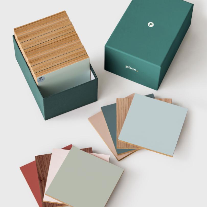 Musterbox Mattlack und Naturholz