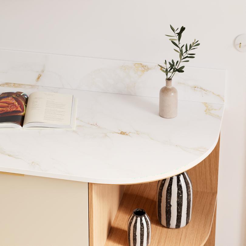Plan de travail Marbre d'Automne Curved