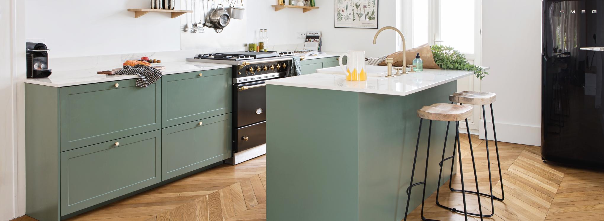 Shaker-kitchen in Blue 03 - Bleu gris