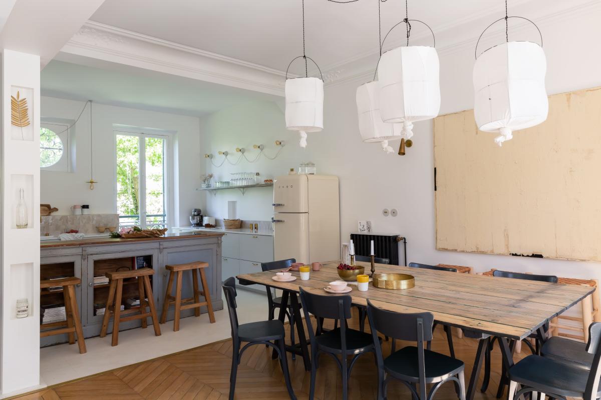 Dining room open to the kitchen
