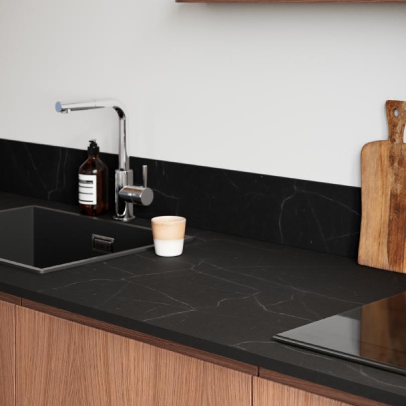 Muster Arbeitsplatten | Marmor Black - Dune
